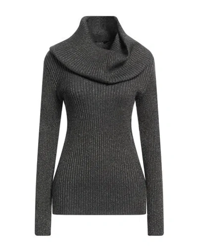 Alberta Ferretti Woman Turtleneck Charcoal Size 8 Viscose, Polyamide, Polyester, Virgin Wool