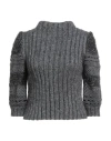 Alberta Ferretti Woman Turtleneck Grey Size 12 Polyester, Polyamide, Mohair Wool, Virgin Wool