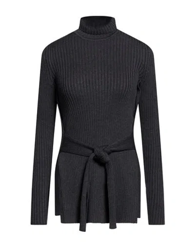 Alberta Ferretti Woman Turtleneck Grey Size 4 Virgin Wool In Blue