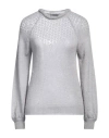 Alberta Ferretti Woman Sweater Grey Size 6 Mohair Wool, Polyamide, Virgin Wool