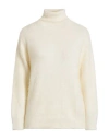 Alberta Ferretti Woman Turtleneck Ivory Size 4 Mohair Wool, Polyamide, Virgin Wool In Neutral