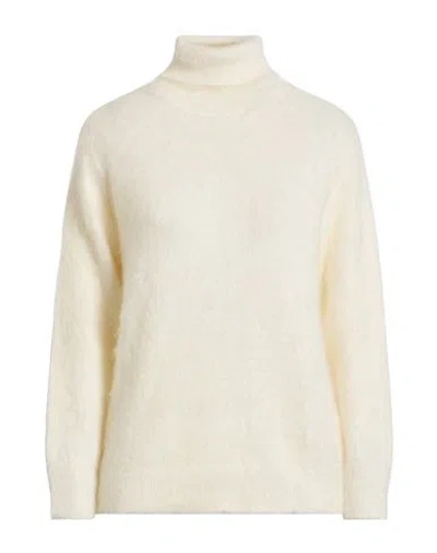 Alberta Ferretti Woman Turtleneck Ivory Size 4 Mohair Wool, Polyamide, Virgin Wool In Neutral