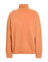 Alberta Ferretti Woman Turtleneck Orange Size 8 Mohair Wool, Polyamide, Virgin Wool