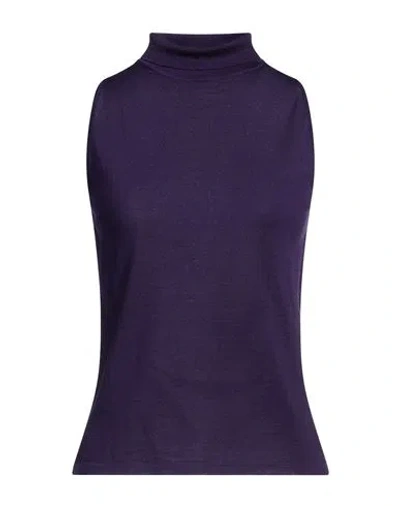 Alberta Ferretti Woman Turtleneck Purple Size 10 Virgin Wool