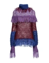 Alberta Ferretti Woman Turtleneck Purple Size 8 Mohair Wool, Polyamide, Virgin Wool In Purple