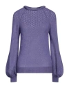 Alberta Ferretti Woman Sweater Purple Size 8 Mohair Wool, Polyamide, Virgin Wool In Purple