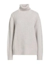 Alberta Ferretti Woman Turtleneck Taupe Size 10 Virgin Wool, Viscose, Silk, Polyester, Cashmere In Gray