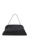 Alberta Ferretti Women Black Handbag With Removable Handle And Clasp Closure In Leather Woman In Black