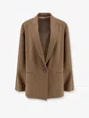 Alberta Ferretti Women Cady Blazer With Cut Out Sleeves In Brown