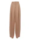 Alberta Ferretti High-waisted Wide-leg Trousers With Tailored Silhouette In Brown