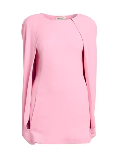Alberta Ferretti Women's Cape Sleeve Minidress In Pink