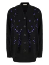 Alberta Ferretti Crystal-embellished Cardigan In Black