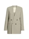 Alberta Ferretti Double-breasted Buttoned Jacket In Neutral