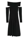 Alberta Ferretti Black Cut-out Midi Dress  In Black