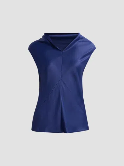 Alberta Ferretti Women's Enver Satin Blouse In Blue