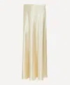 Alberta Ferretti Women's Glossy Satin Long Skirt In Neutral