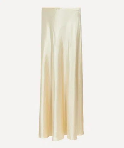Alberta Ferretti Women's Glossy Satin Long Skirt In Neutral