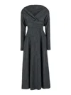 Alberta Ferretti Off-shoulder Wrap Maxi Dress In Blue