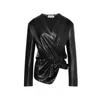 Alberta Ferretti Wrap-style Leather Jacket In Black