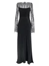 Alberta Ferretti Women Lace Satin Dress In Black