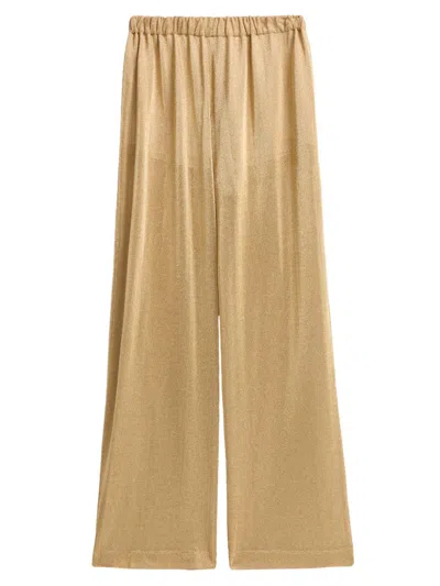 Alberta Ferretti Women's Metallic Wide-leg Pants In Neutral