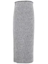 Alberta Ferretti Herringbone Pencil Skirt In Gray