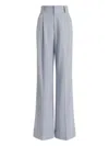 Alberta Ferretti High Waist Pleated Trousers Belt Loops In Multi