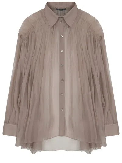 Alberta Ferretti Women Plisse` Shirt In Brown