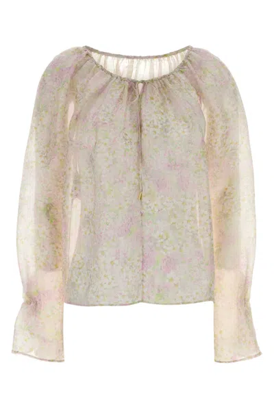 Alberta Ferretti Women Printed Crepe Blouse In Neutral