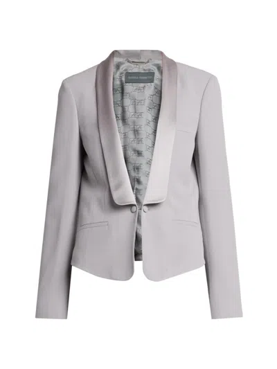 Alberta Ferretti Women's Satin Lapel Cropped Jacket In Gray