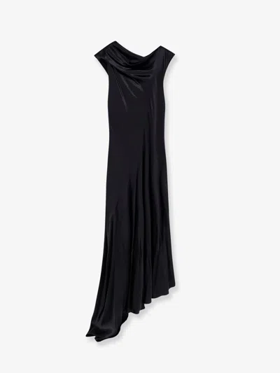 Alberta Ferretti Women Satin Long Dress In Black