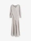 Alberta Ferretti Cut-out Long Sleeve Dress In Gray