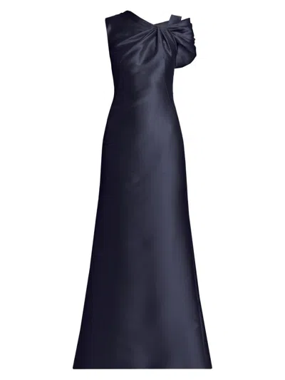 Alberta Ferretti Women's Satin Mikado Gown In Blue
