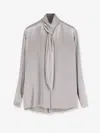 Alberta Ferretti Women Satin Shirt In Gray