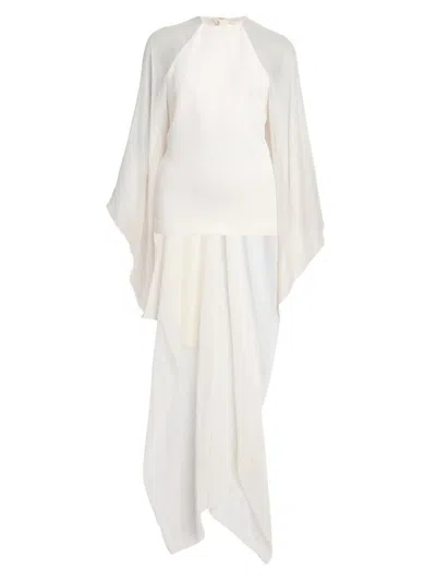 Alberta Ferretti Women's Semi Sheer Longline Blouse In White