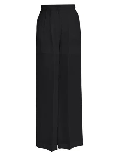 Alberta Ferretti Women's Silk Wide-leg Trousers In Black