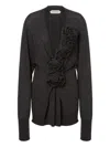 Alberta Ferretti Alberta Ferreti Sweater In Merino Wool With Floral Embroidery In Black