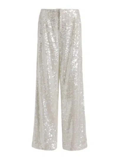 Alberta Ferretti Women's Trousers  - Pantalone Sequins - Ivory