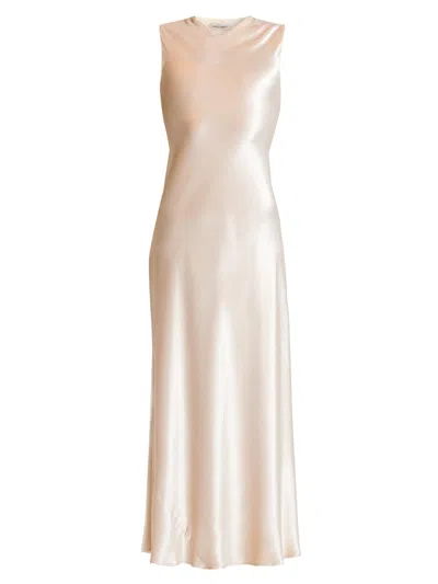 Alberta Ferretti Women's Velvet Bias-cut Sleeveless Maxi Dress In Pink