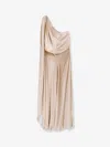 Alberta Ferretti Women Velvet Long Dress In Neutral