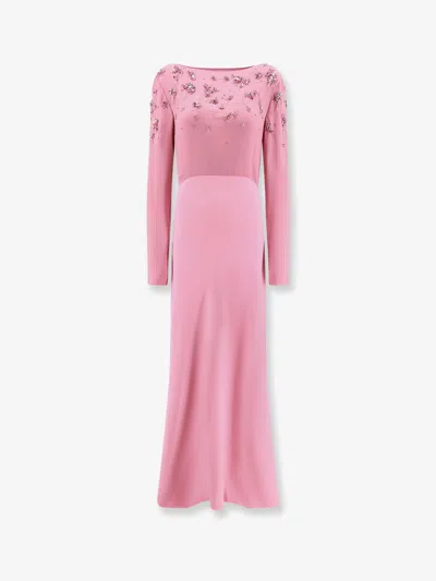 ALBERTA FERRETTI ALBERTA FERRETTI WOMEN VISCOSE LONG DRESS WITH SILK TOP WITH SEQUINS
