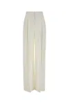 Alberta Ferretti Pantalone Dalla Gamba Ampia In Crepe Stretch Bianco  Donna In White