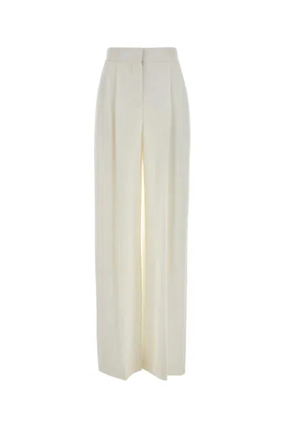 ALBERTA FERRETTI ALBERTA FERRETTI WOMEN WHITE STRETCH CREPE WIDE-LEG PANT