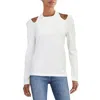 Alberta Ferretti Womens Halter Long Sleeve Pullover Sweater In White