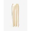 Alberta Ferretti Womens Ivory Shiny-satin High-waist Woven Maxi Skirt In Nude