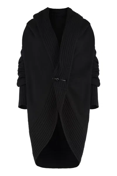 Alberta Ferretti Wool And Cashmere Blend Cardigan In Black