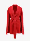 Alberta Ferretti Wool And Cashmere Coat In Red