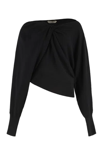 Alberta Ferretti Wool And Cashmere Sweater In Black