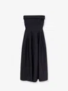 Alberta Ferretti Wool And Silk Midi Dress In Black