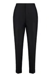 Alberta Ferretti Pleated-cuffed Trousers In Black